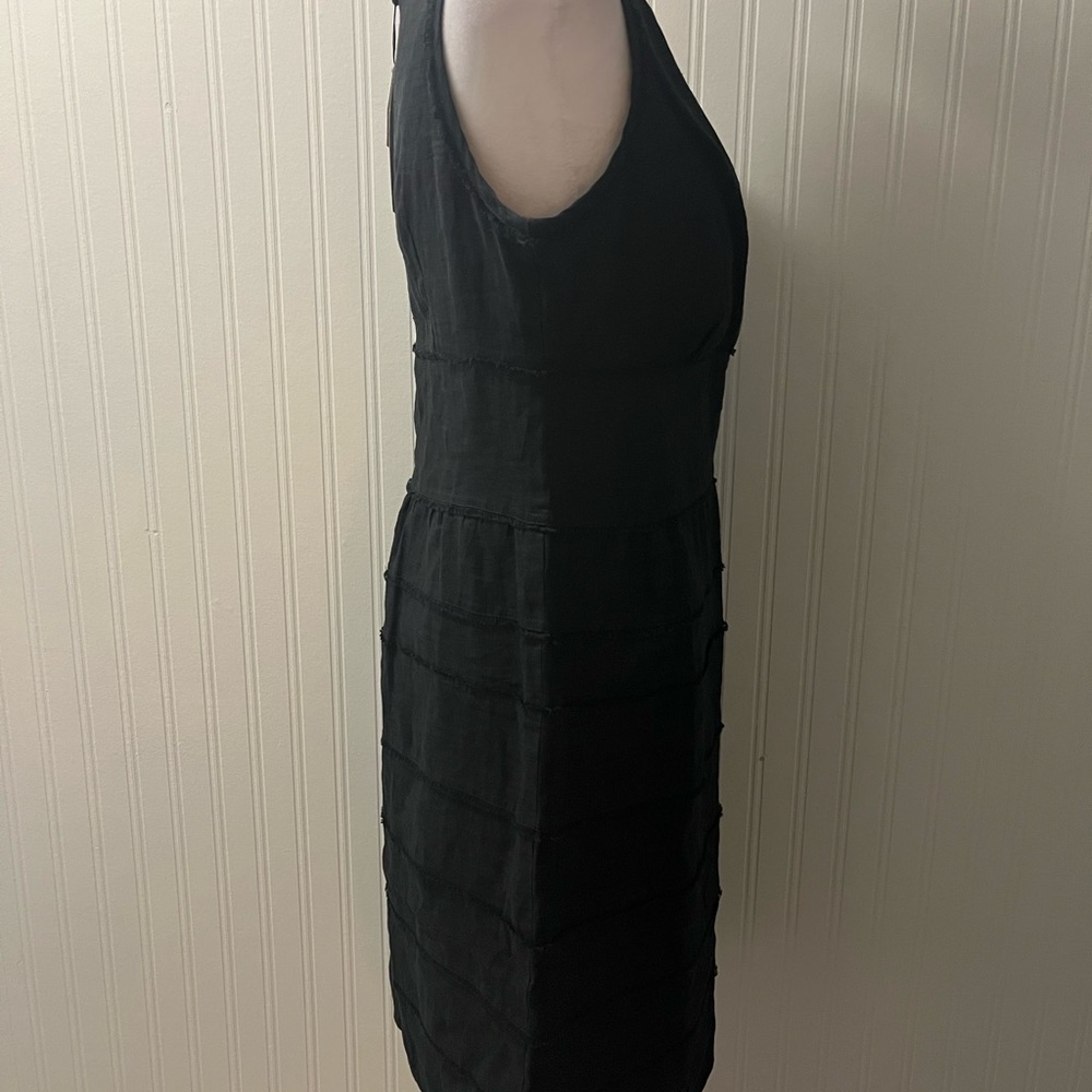 Talbots Black V-Neck Sleeveless Linen Dress - Picture 6 of 9